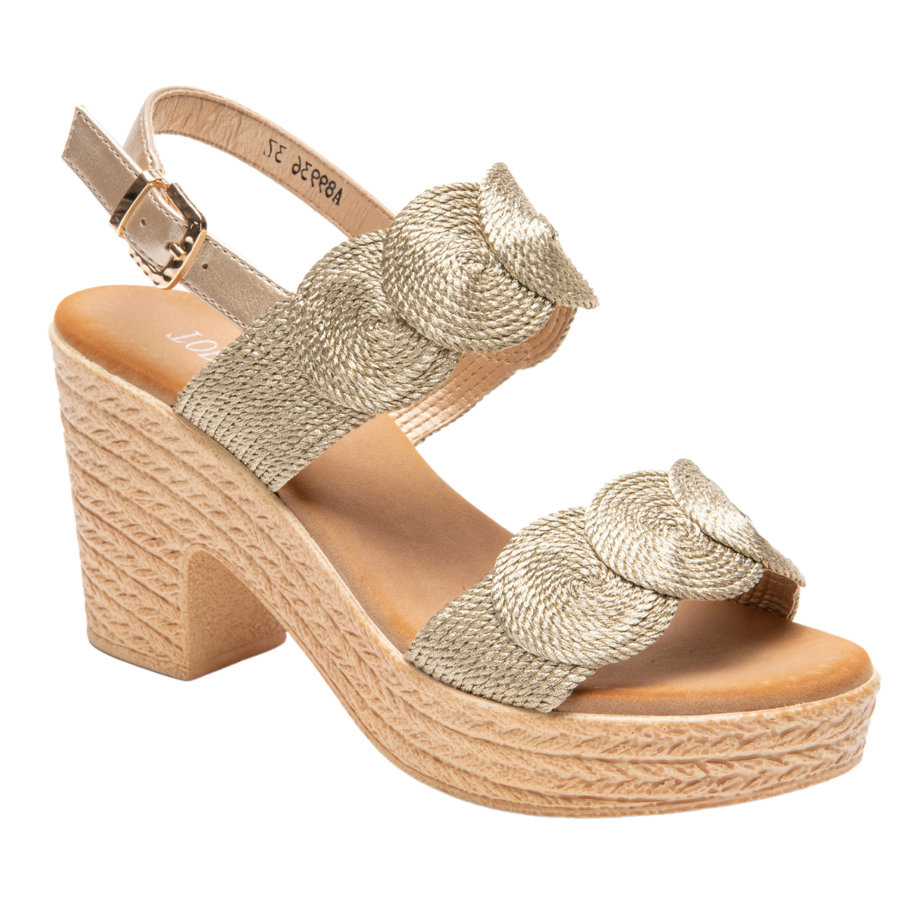 IVACHY Womens Sandal Ladies Wedge Woven Braided Block Heels Summer Espadrille Platform A89936