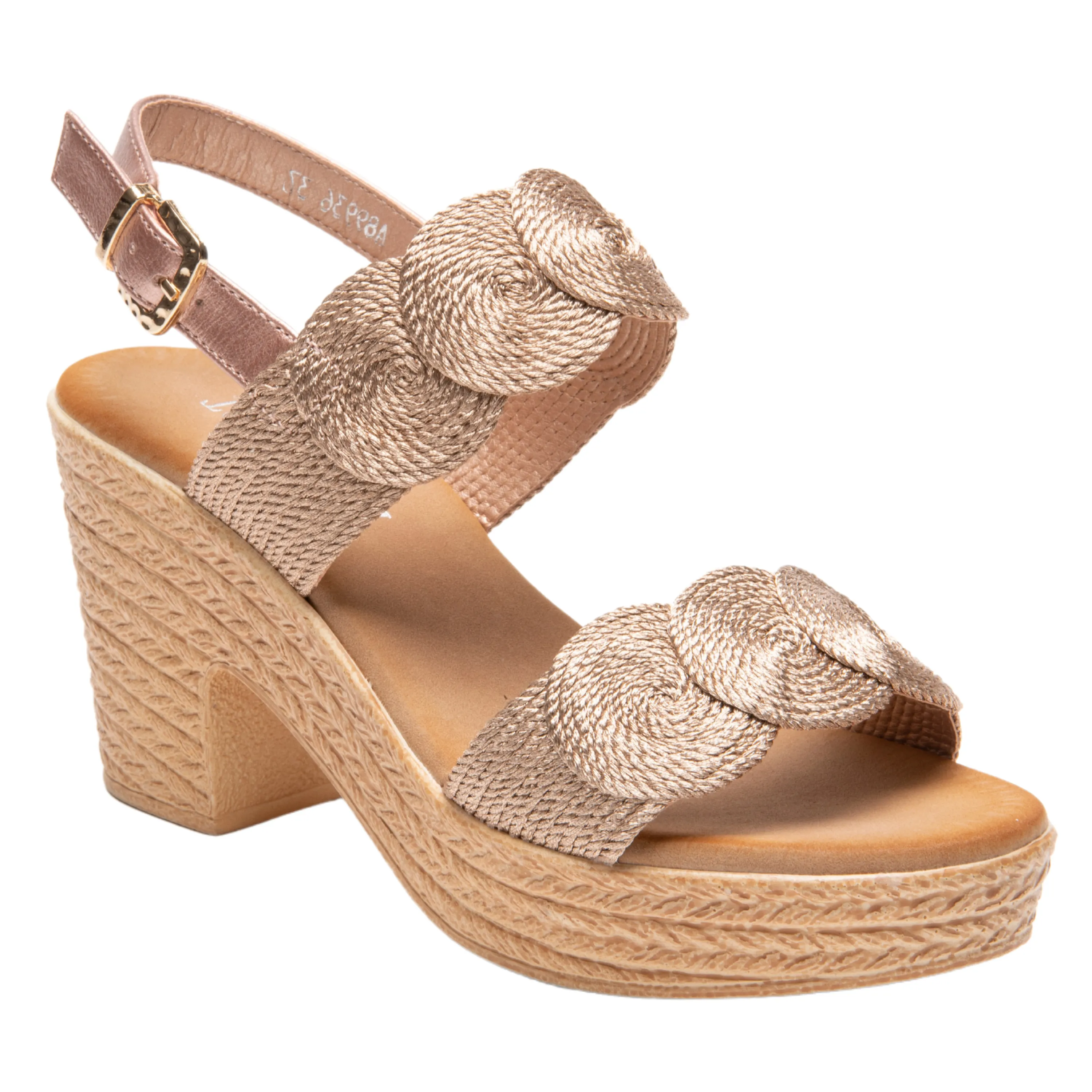 IVACHY Womens Sandal Ladies Wedge Woven Braided Block Heels Summer Espadrille Platform A89936
