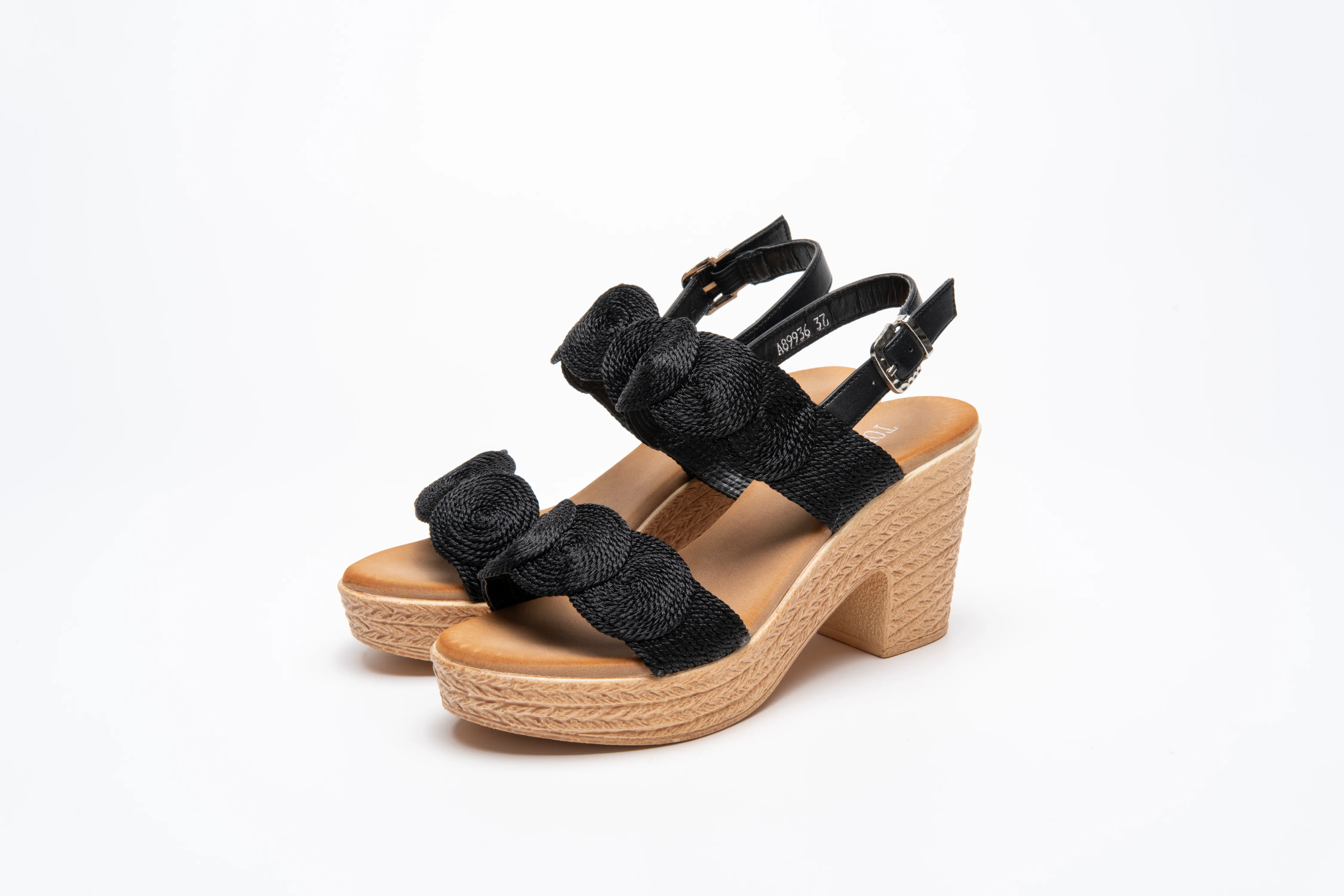 IVACHY Womens Sandal Ladies Wedge Woven Braided Block Heels Summer Espadrille Platform A89936