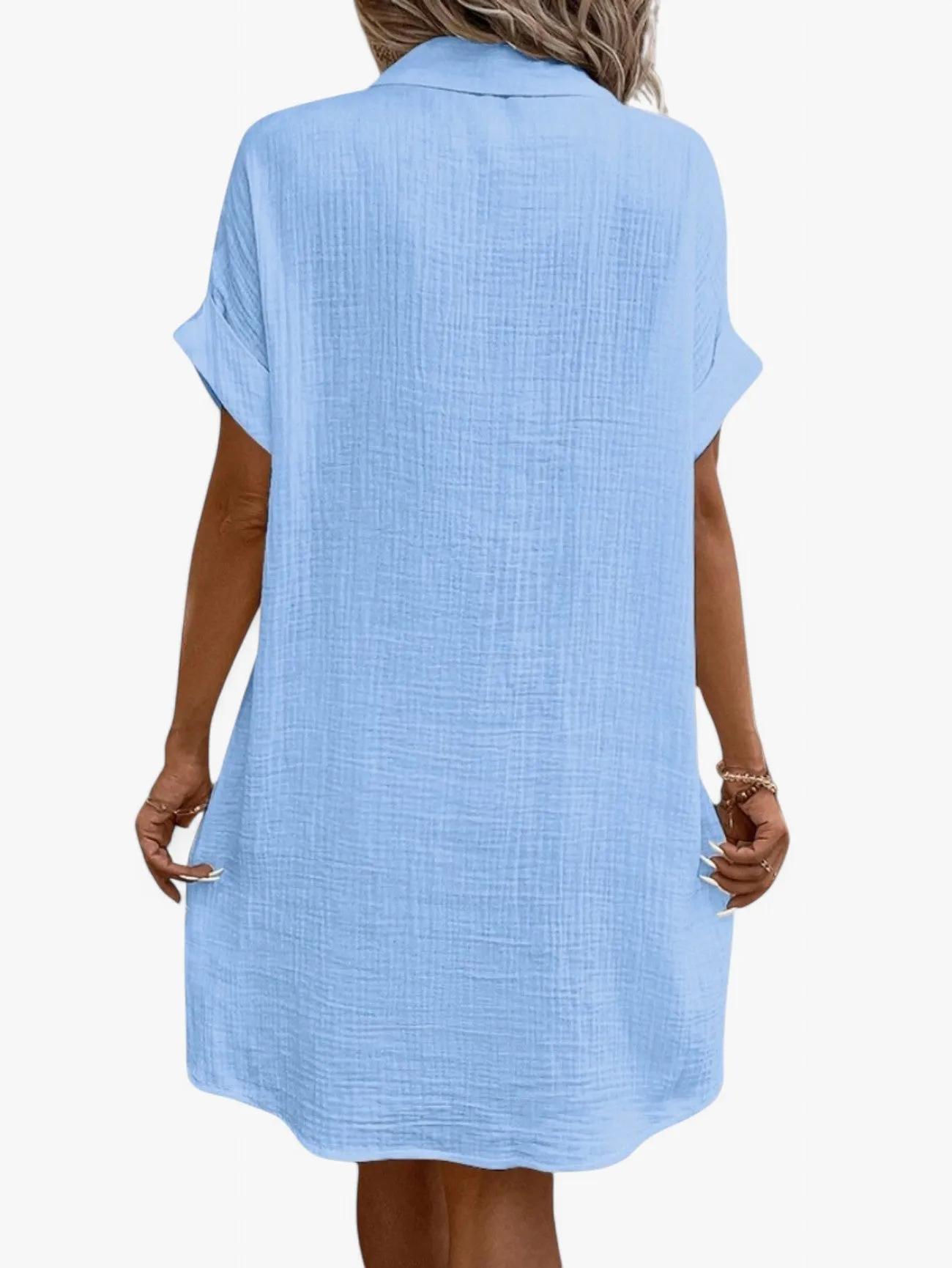 Jada | Women’s Button-Down Short Sleeve Summer Midi Dress
