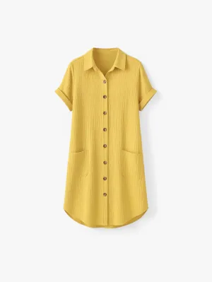 Jada | Women’s Button-Down Short Sleeve Summer Midi Dress