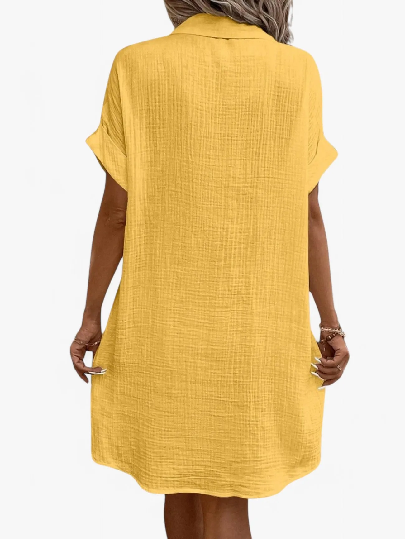 Jada | Women’s Button-Down Short Sleeve Summer Midi Dress