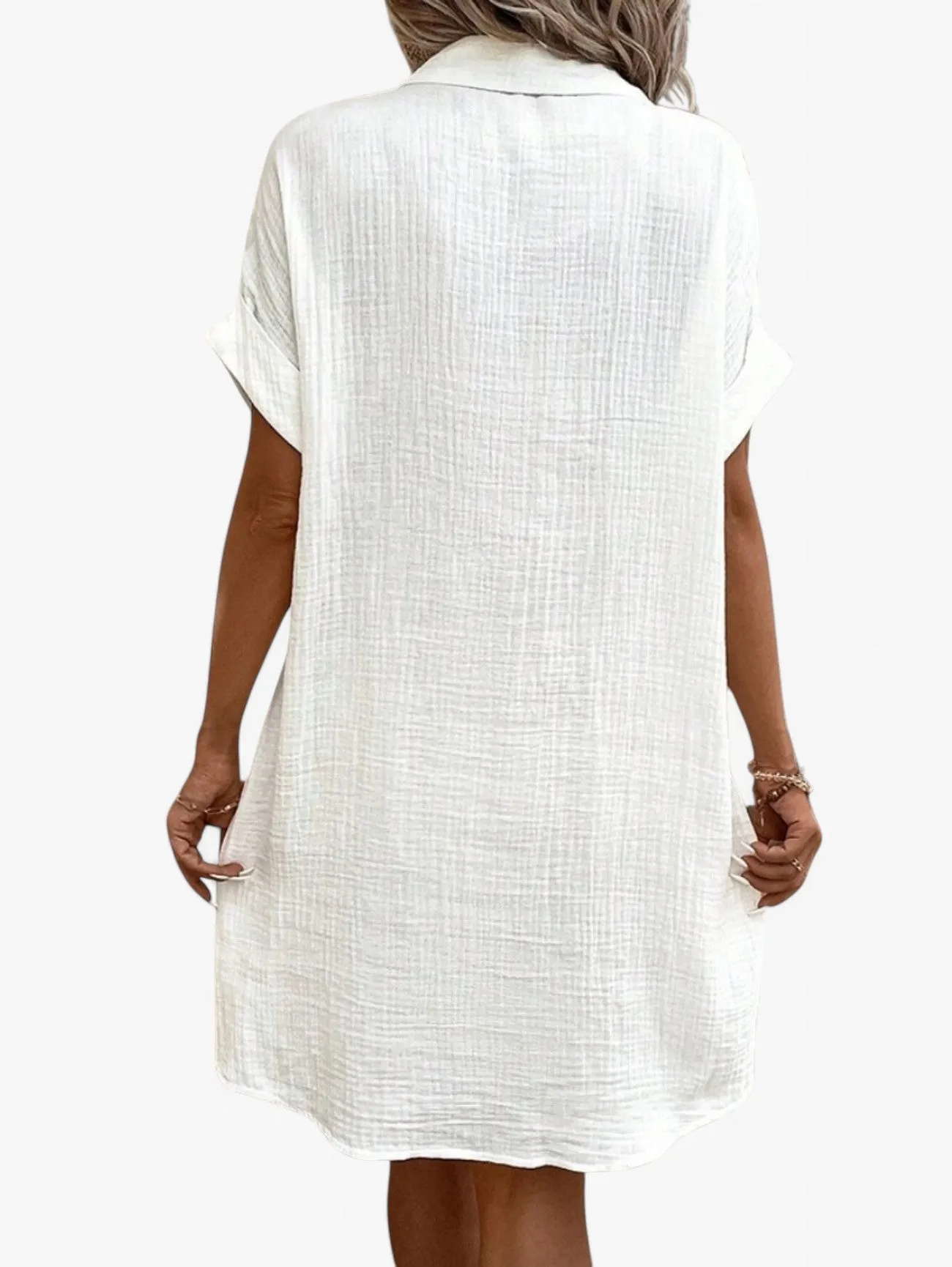 Jada | Women’s Button-Down Short Sleeve Summer Midi Dress