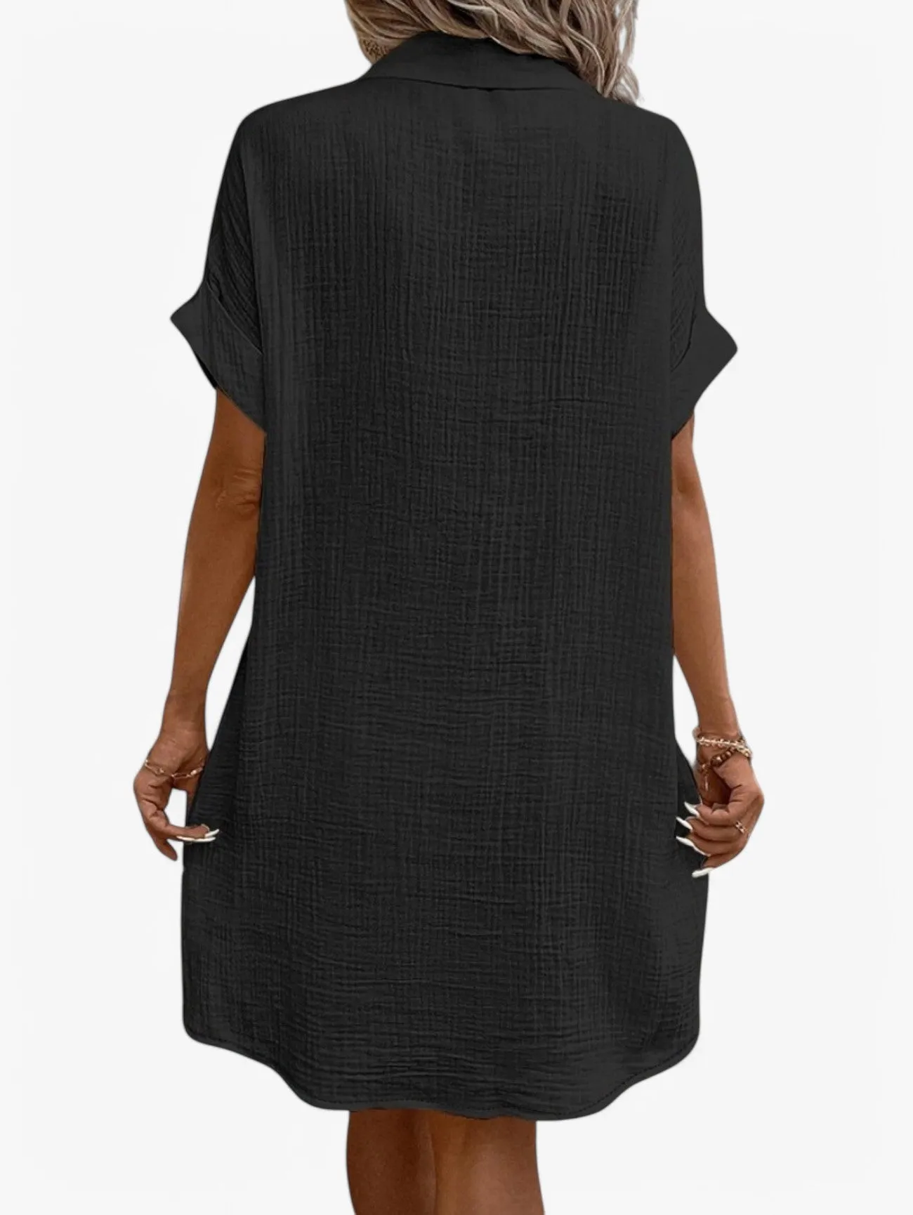 Jada | Women’s Button-Down Short Sleeve Summer Midi Dress