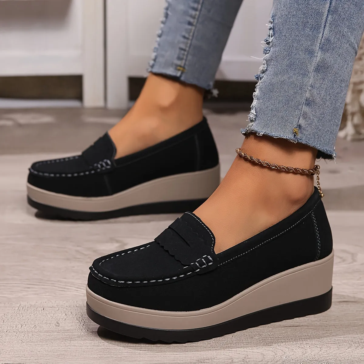 Janina | Solid Color Ladies Casual Loafers
