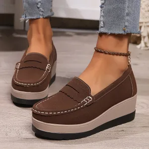 Janina | Solid Color Ladies Casual Loafers