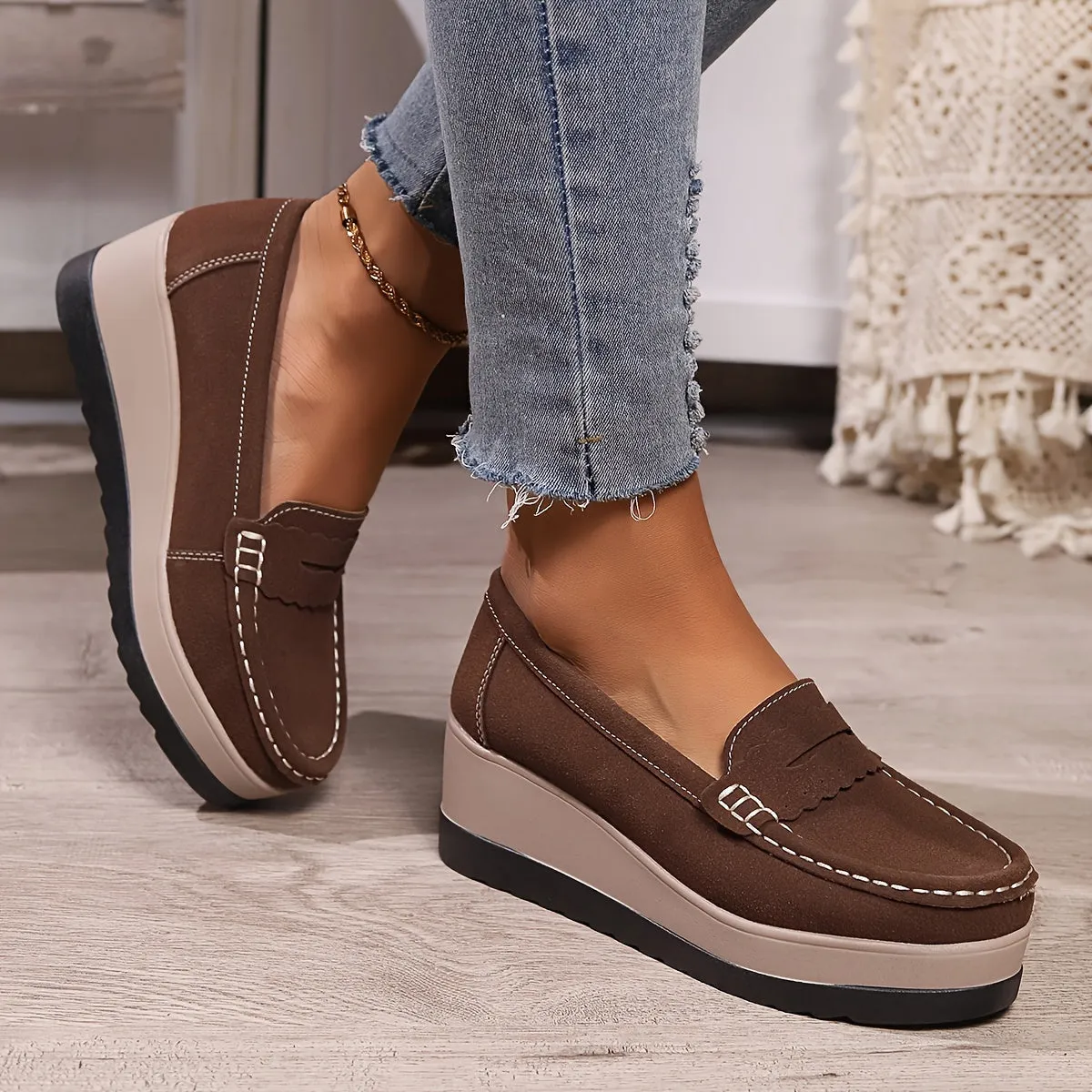 Janina | Solid Color Ladies Casual Loafers