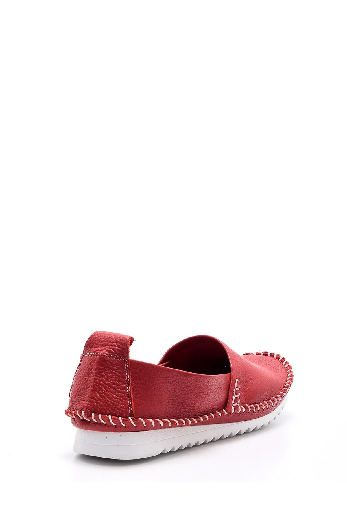 Kadın Dikiş Detaylı Deri Loafer