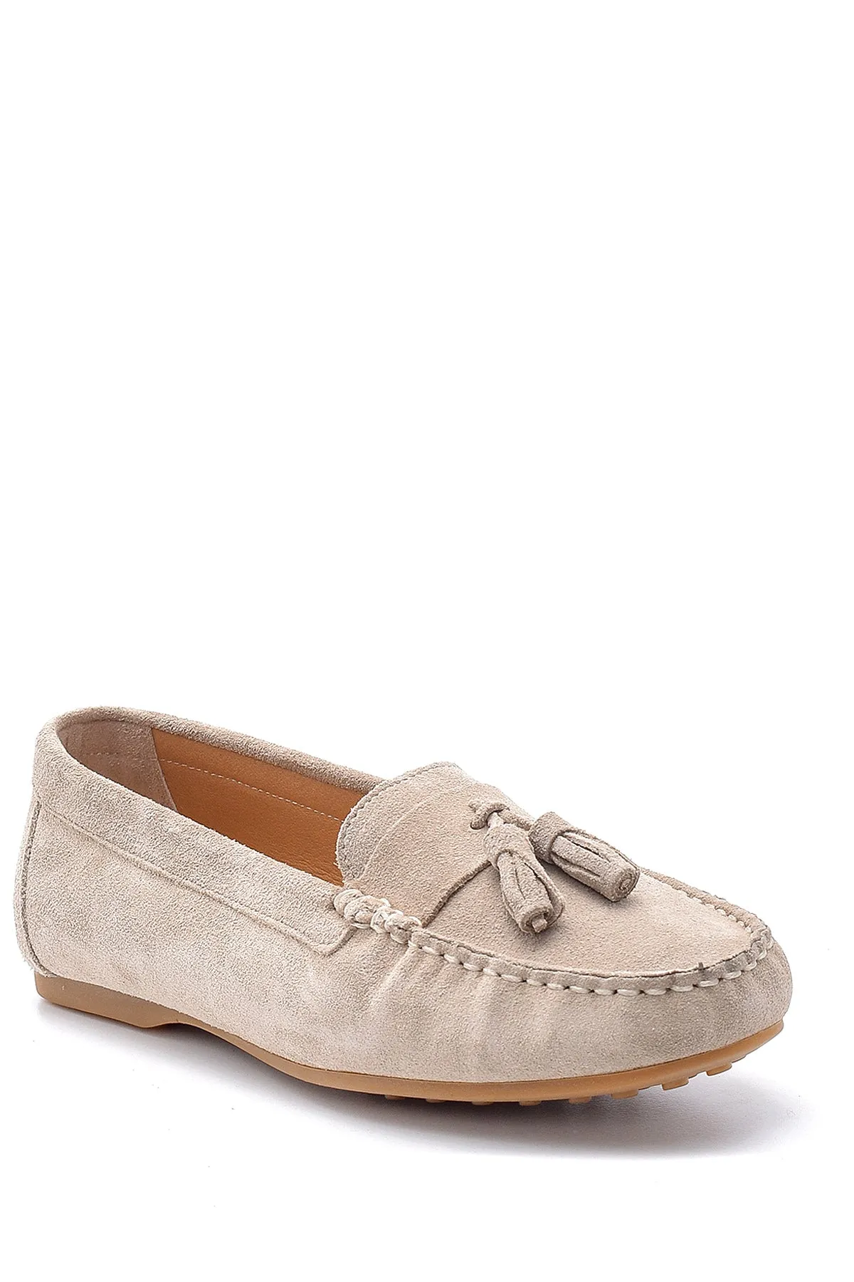 Kadın Süet Püskül Detaylı Loafer
