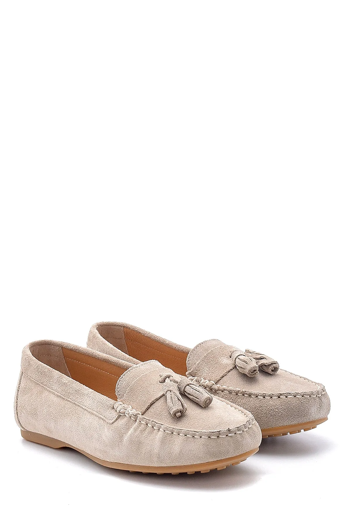 Kadın Süet Püskül Detaylı Loafer