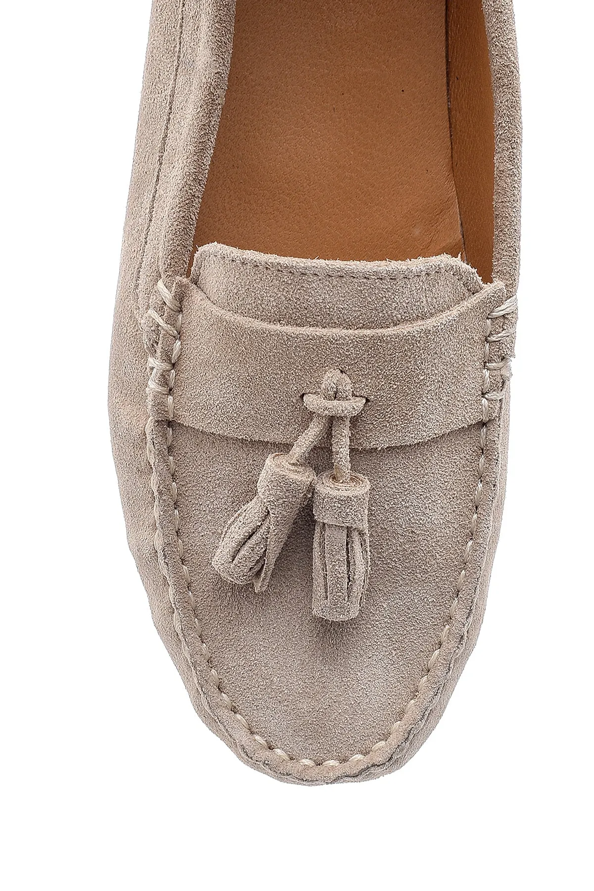 Kadın Süet Püskül Detaylı Loafer