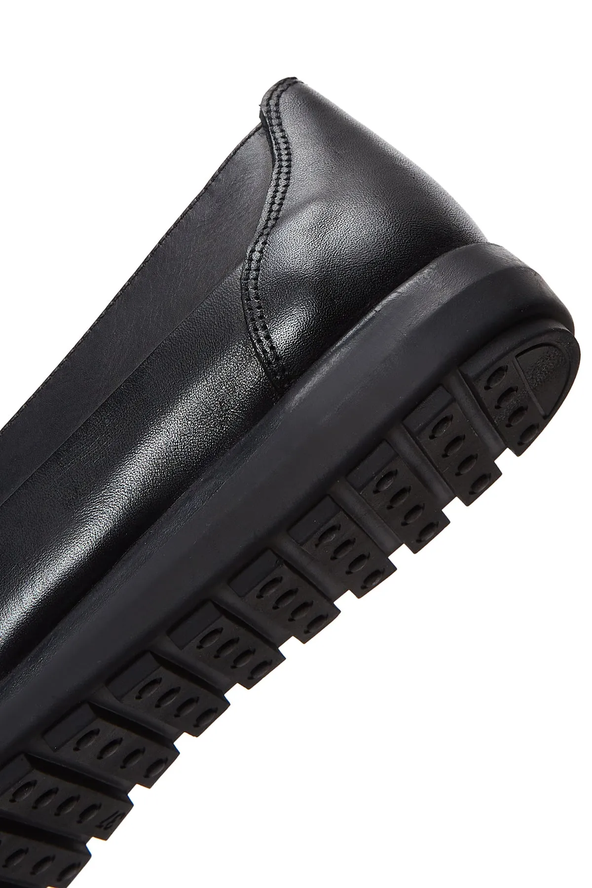Kadın Siyah Deri Comfort Loafer