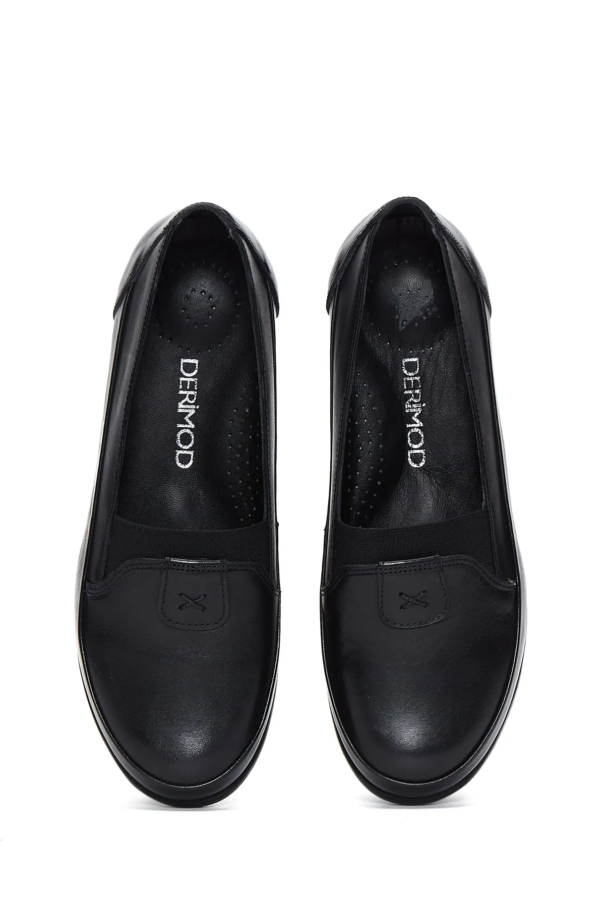 Kadın Siyah Deri Comfort Loafer