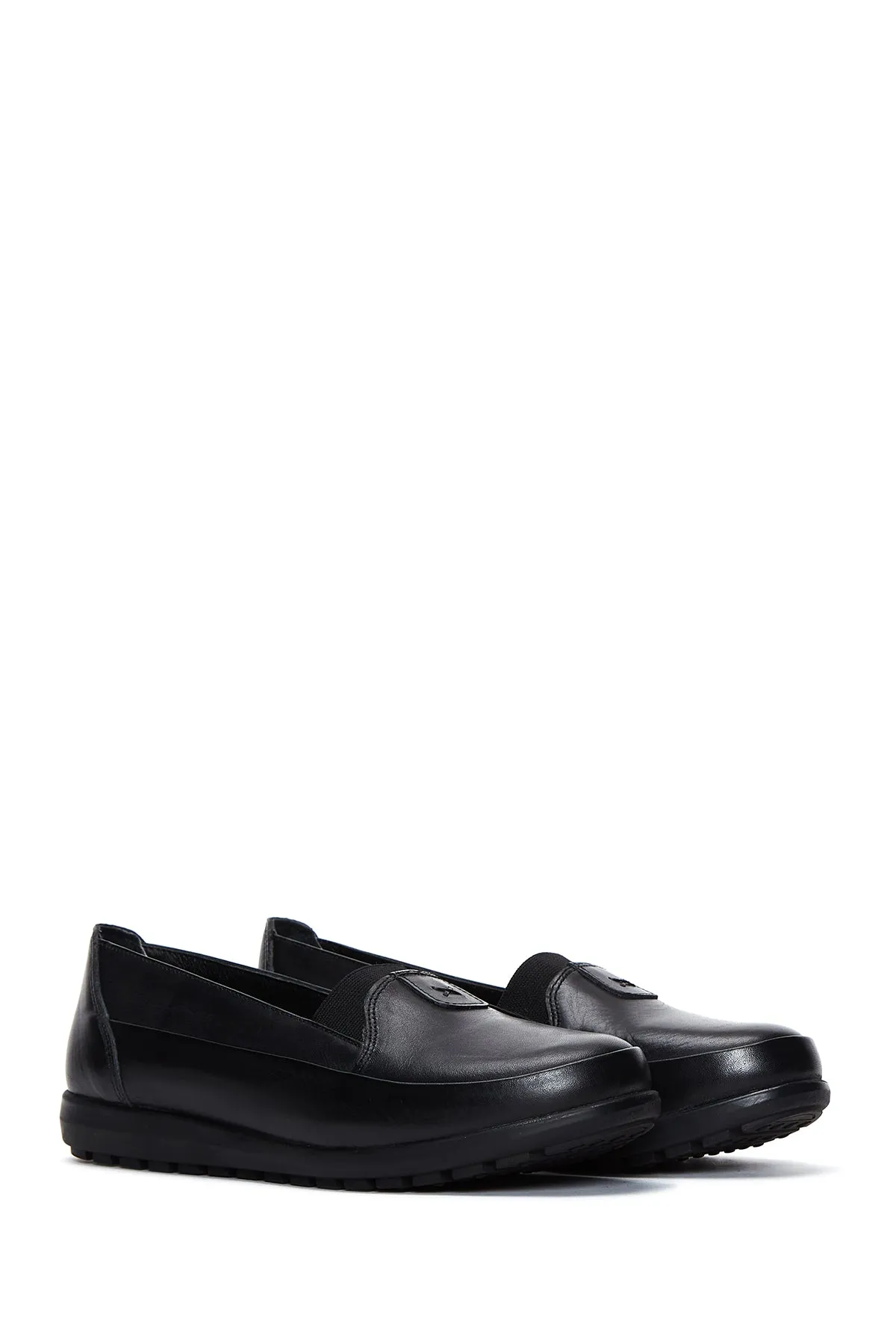 Kadın Siyah Deri Comfort Loafer
