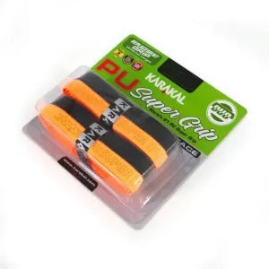 Karakal PU Duo Badminton Grip - Twin Pack - Black / Orange