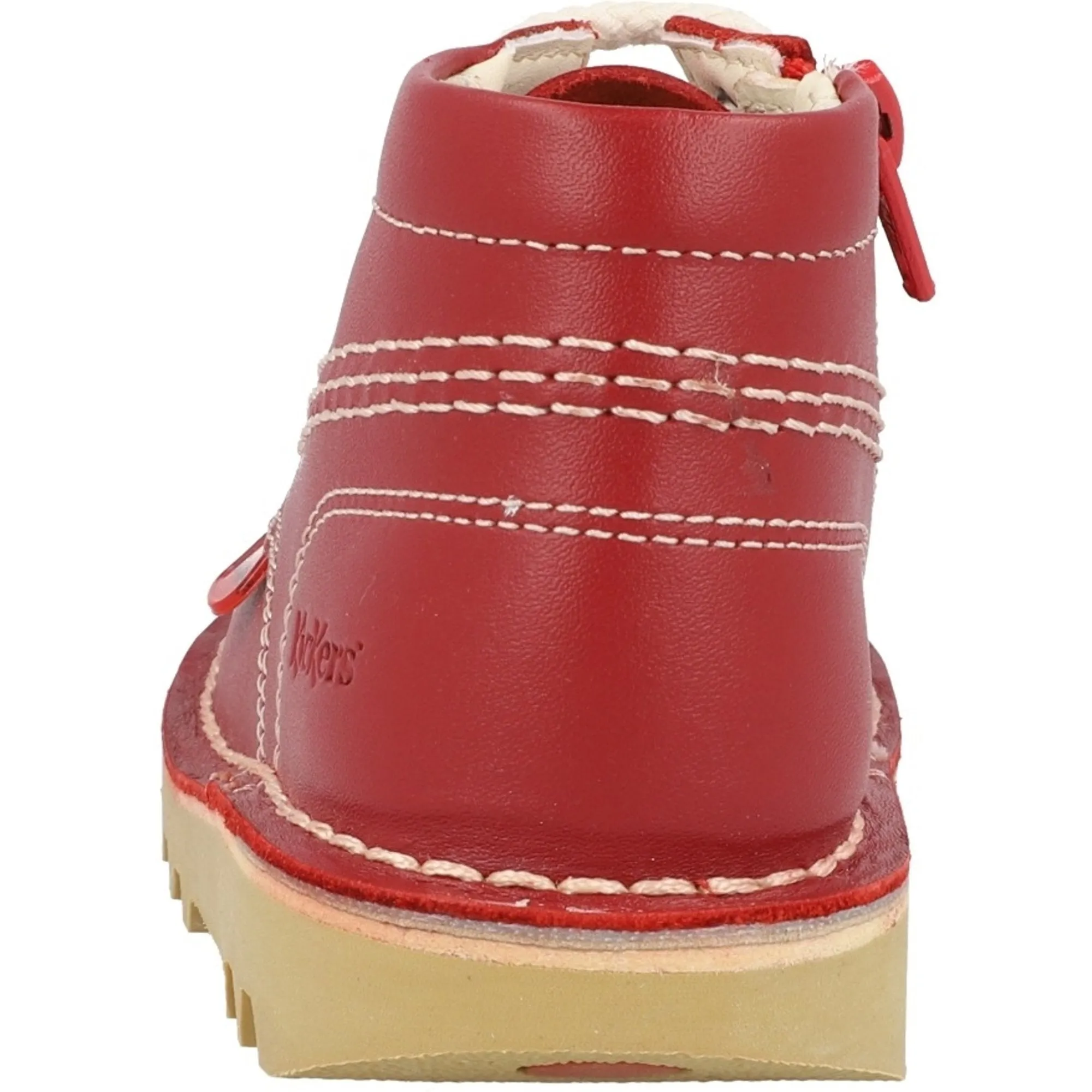 Kickers Kick Hi Zip I Red Leather Kids Boots