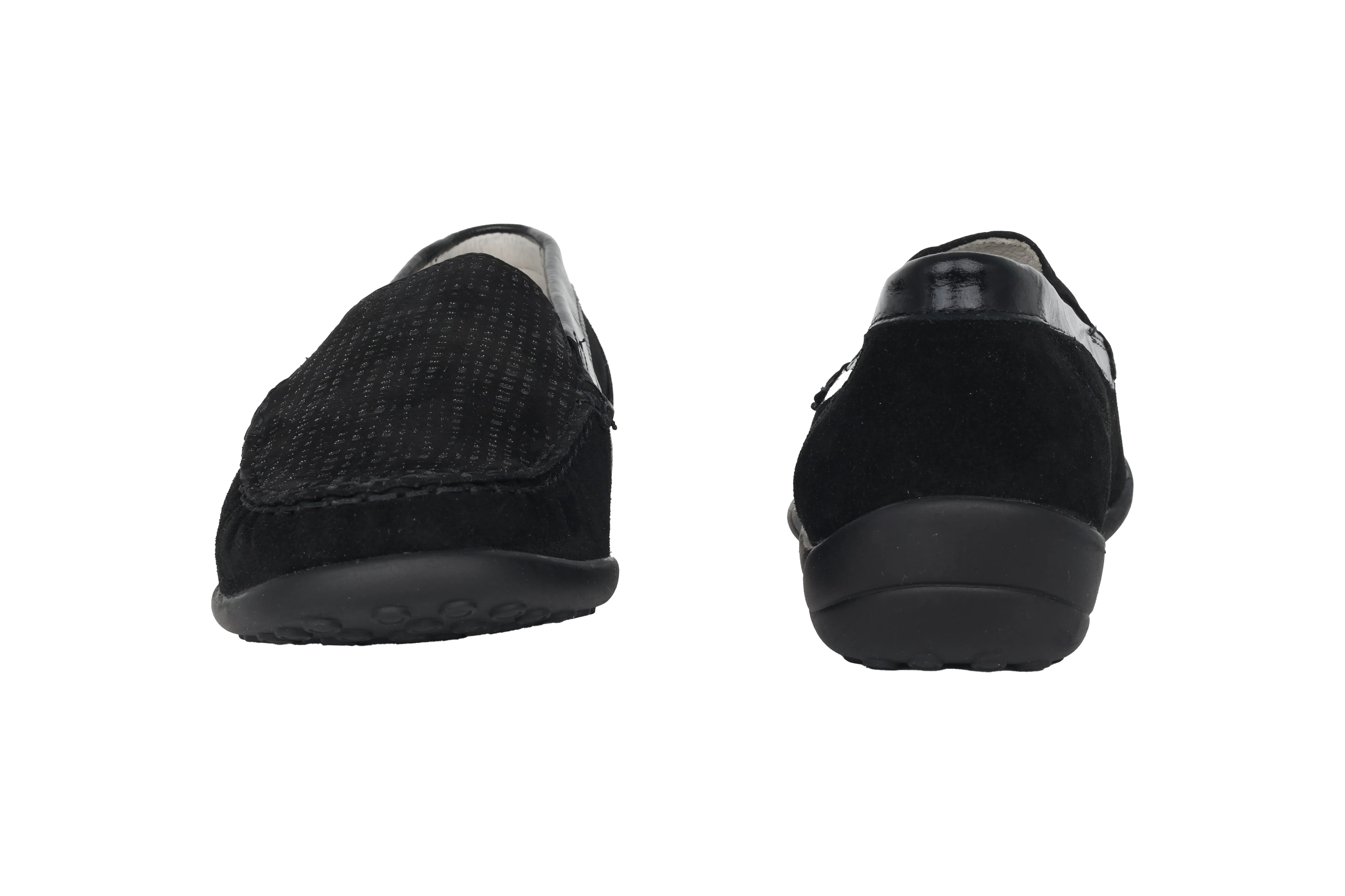 'Kläre' women's wide fit (H) moccassin - black