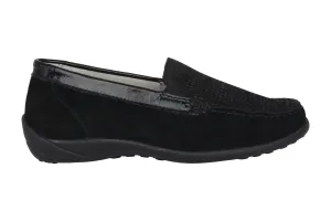 'Kläre' women's wide fit (H) moccassin - black
