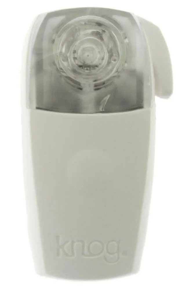 KNOG BOOMER '12 White W/ 1 RED LED Bike Rear Light 7 Lumen 4 Mode 600m NEW