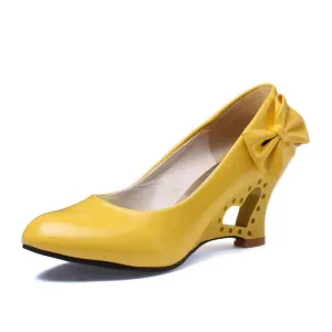 Ladies Stiletto Big Size 34-43 Womens High Heels Shoes Strange Heart Heels Woman Pumps Bowtie Office Wedding