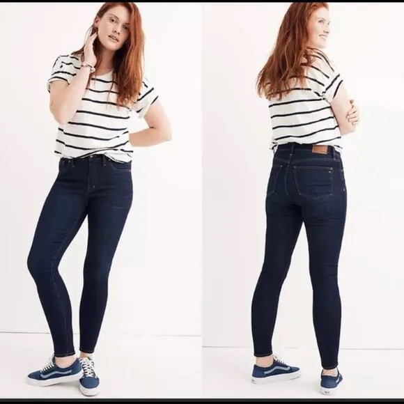 MADEWELL 9” High Rise Skinny Jeans in Larkspur Wash Size 27
