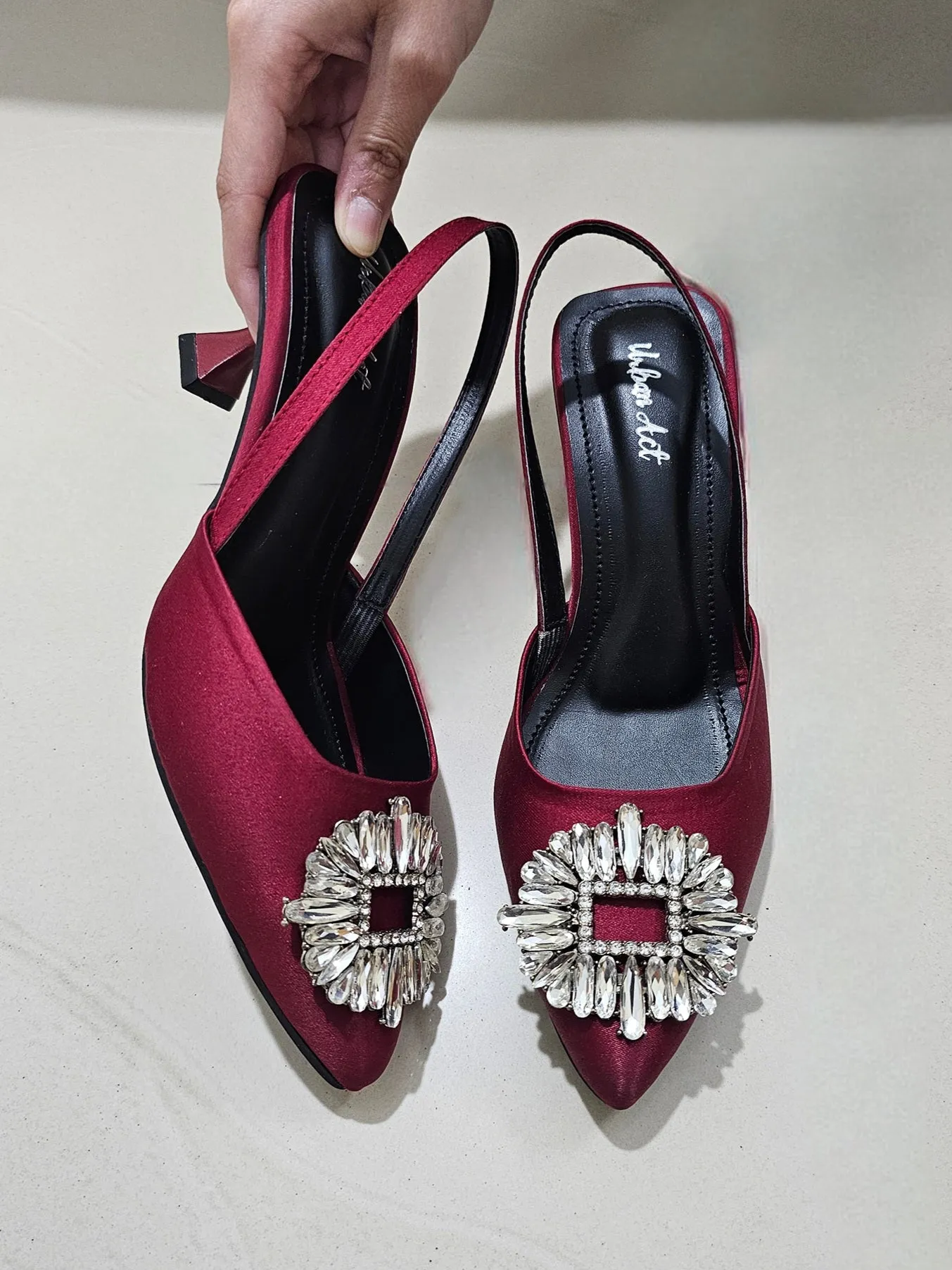 Maroon Slingback Heels