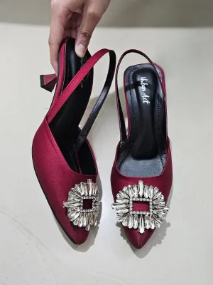 Maroon Slingback Heels