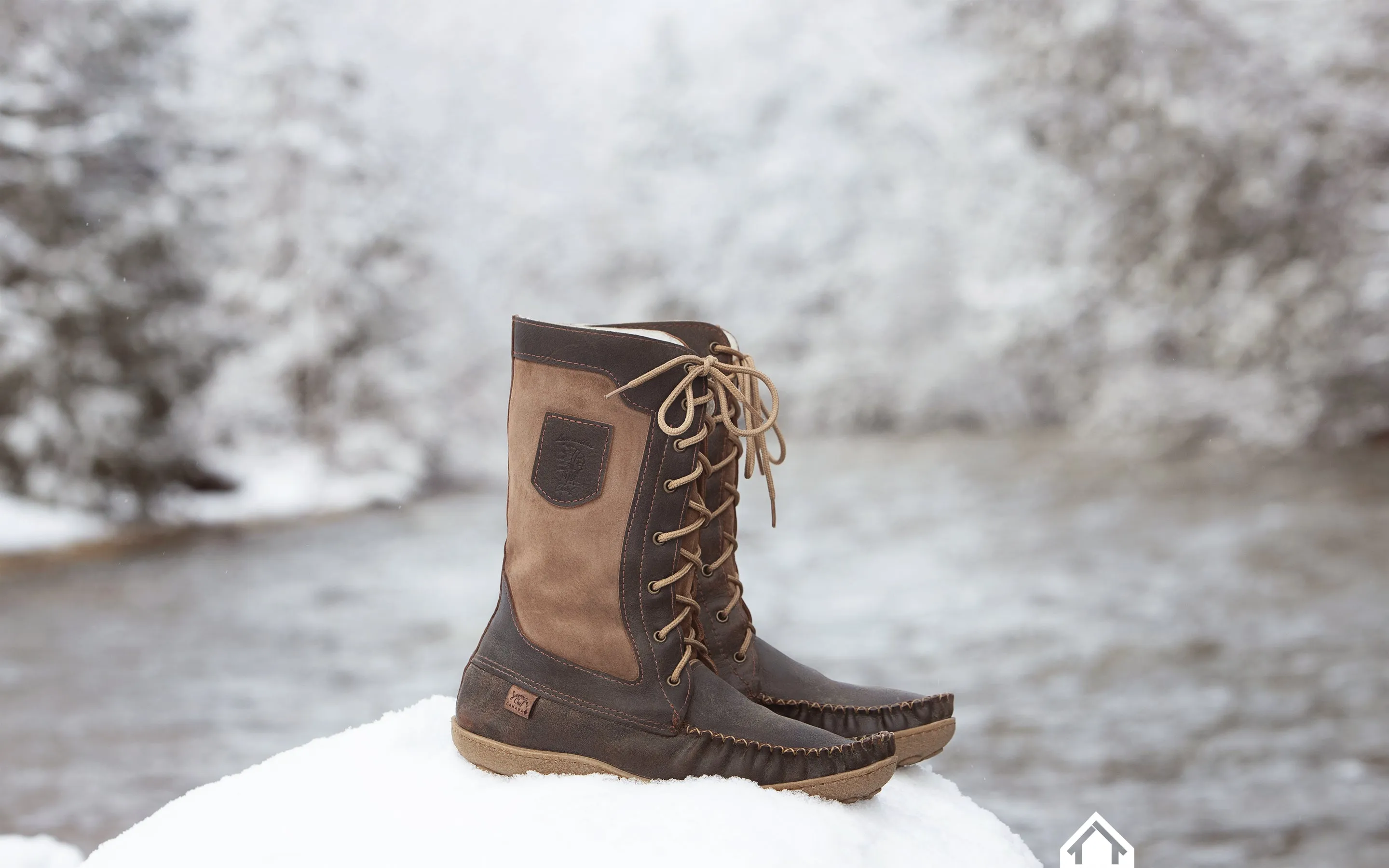 Men's 12" Snowshoe Old Brown Mukluk Moccasin Boots