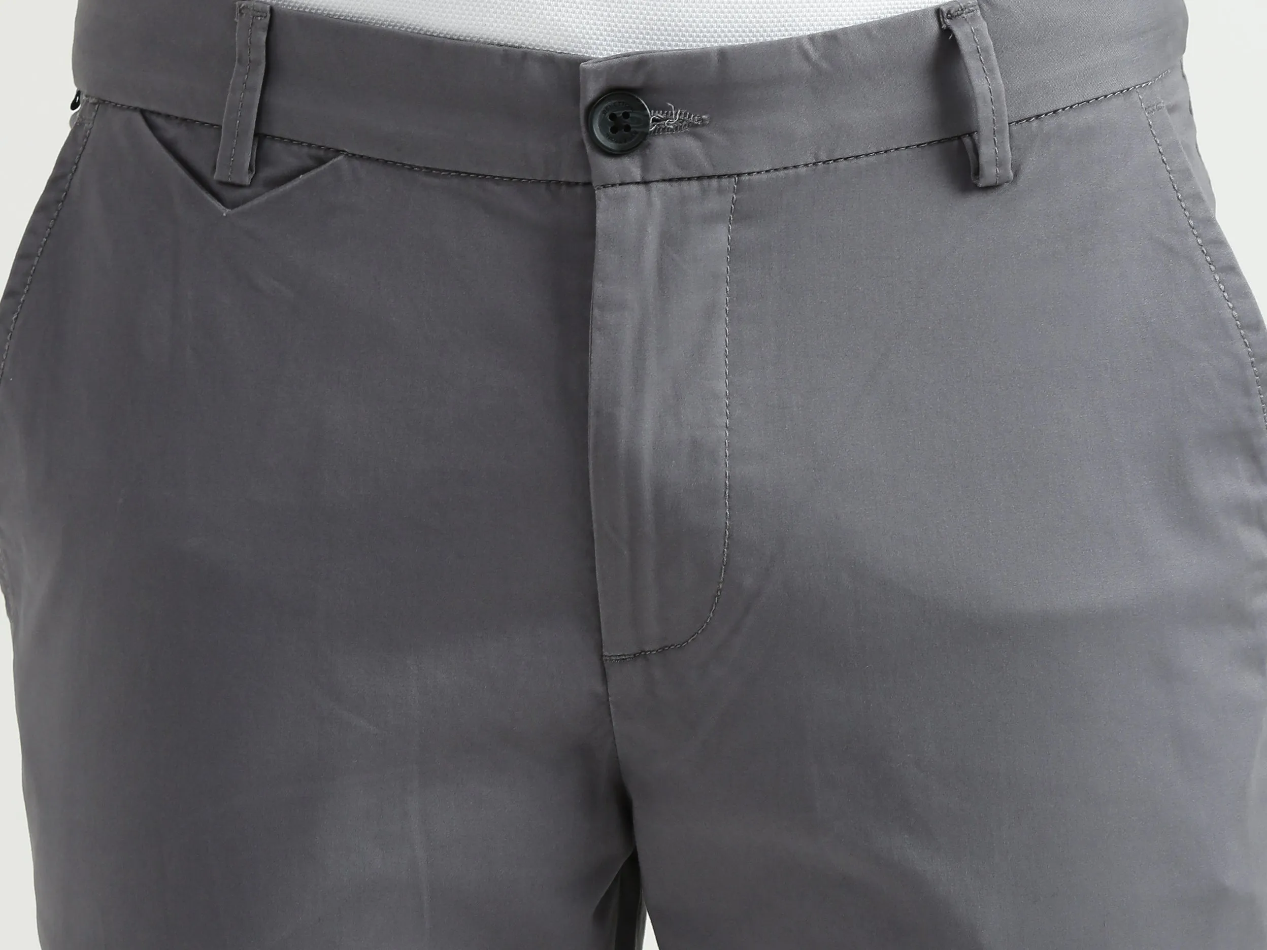 Mens Slim Fit Solid Trousers