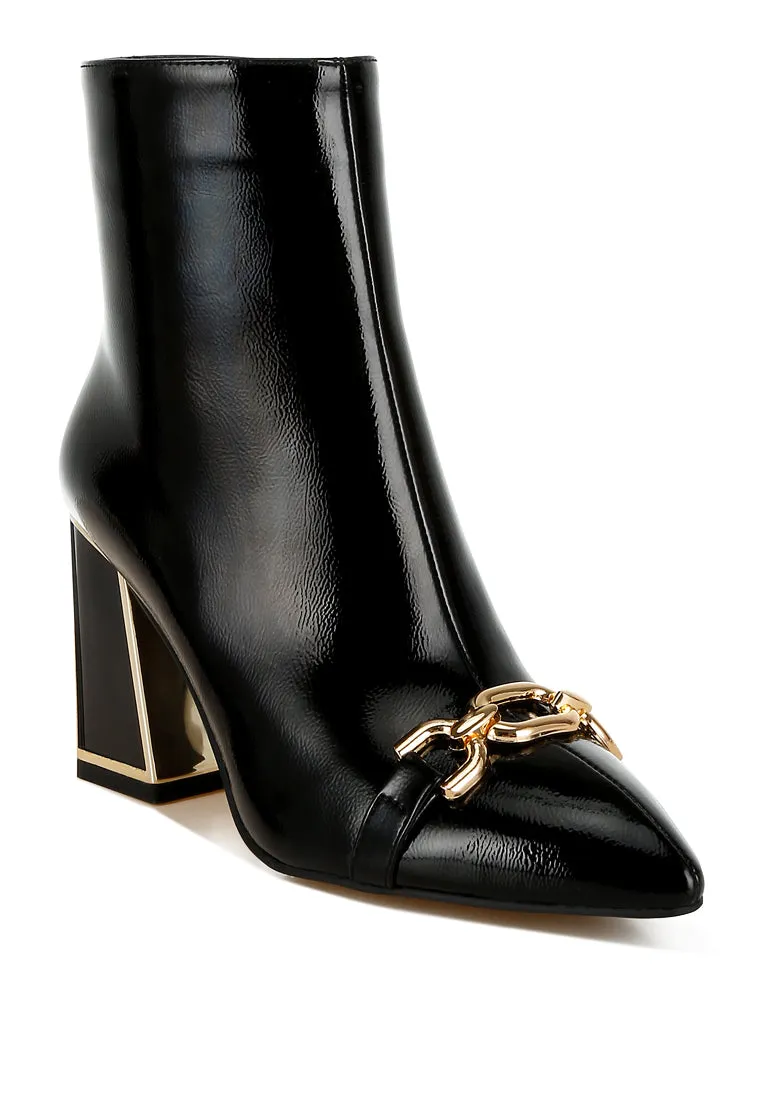 Metallic Chain Detail Boots By RAG