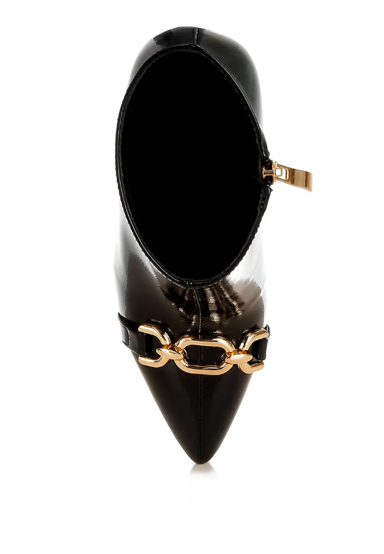 Metallic Chain Detail Boots By RAG