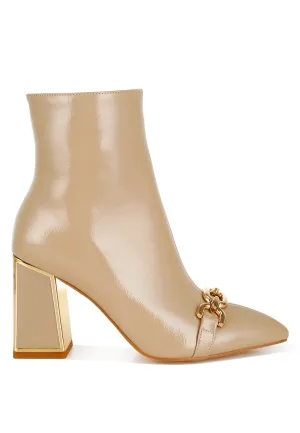 Metallic Chain Detail Boots By RAG