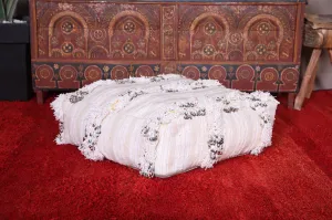 Moroccan handwoven woven berber kilim pouf