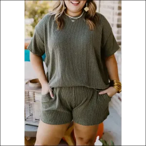 Moss Green Rib Knit Set: Netflix & Chill  (or Slay, your Choice) 👑