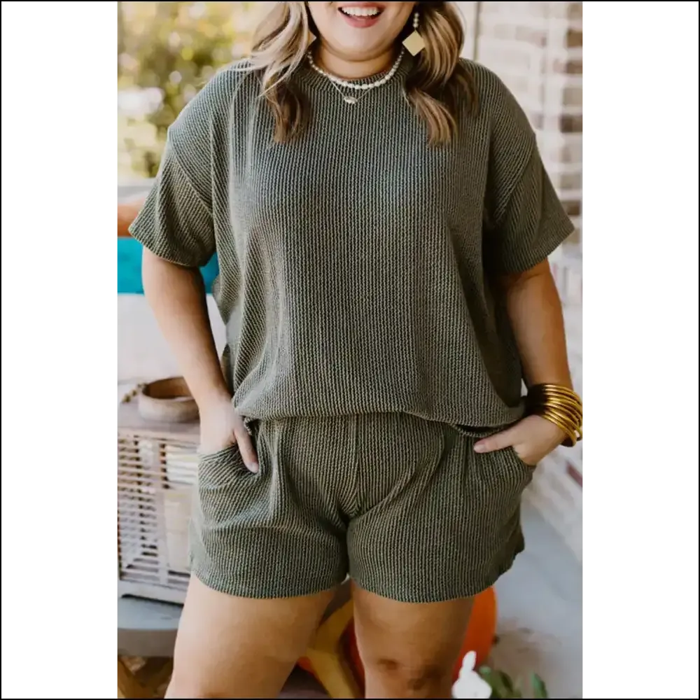 Moss Green Rib Knit Set: Netflix & Chill  (or Slay, your Choice) 👑