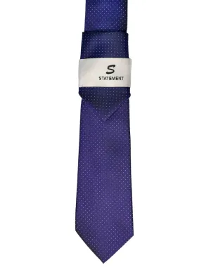 NAVY DOT 2 PC TIE & HANKIE SET