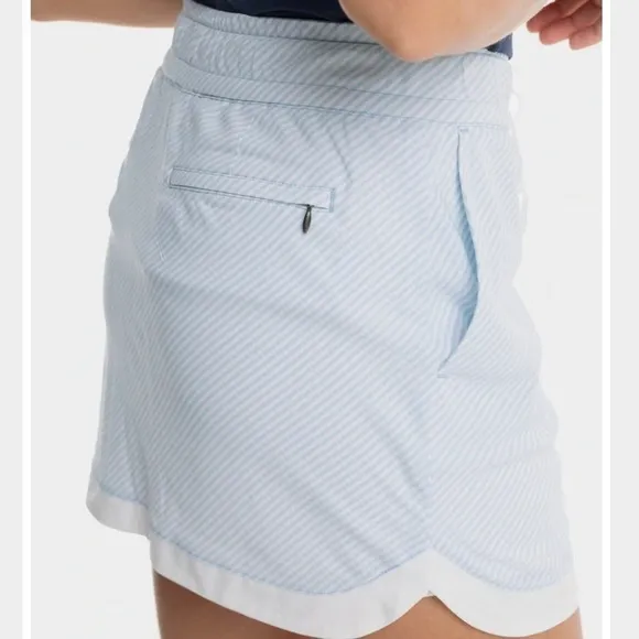 NEW Southern Tide Kyle Woven Drawstring Striped Skort