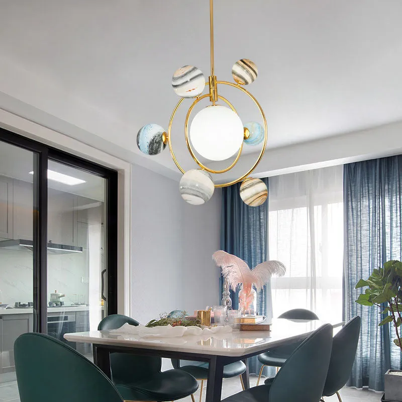 Novel Planet Glass chandelier