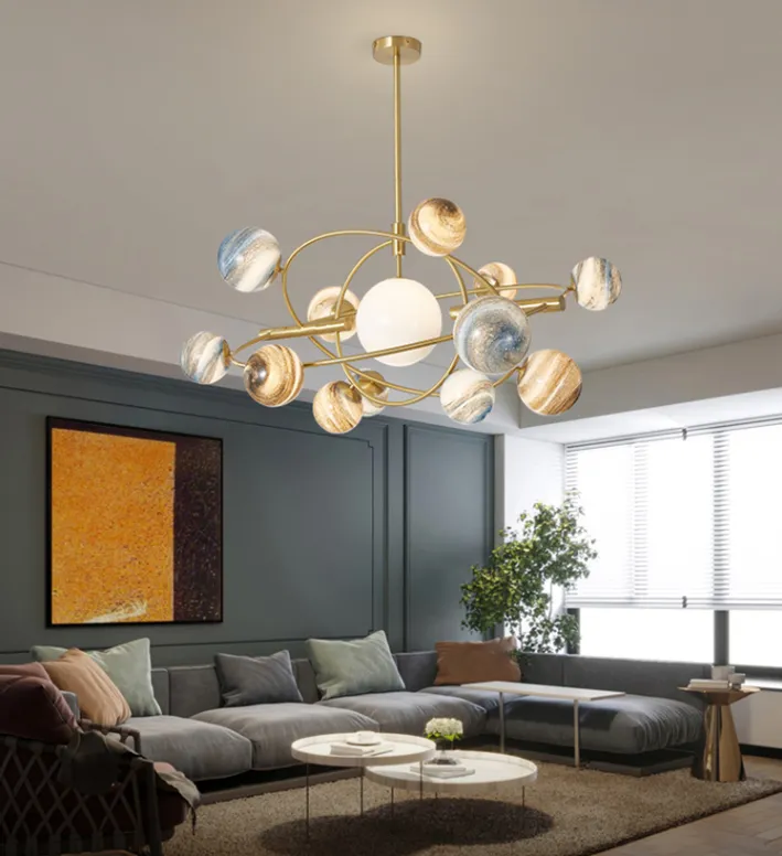 Novel Planet Glass chandelier