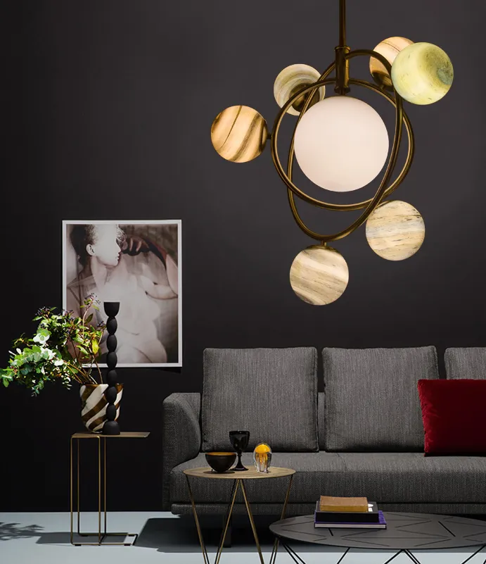 Novel Planet Glass chandelier