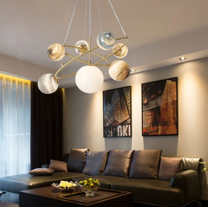 Novel Planet Glass chandelier
