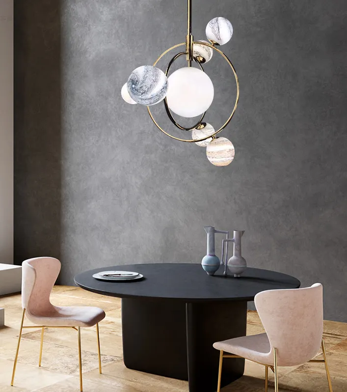Novel Planet Glass chandelier
