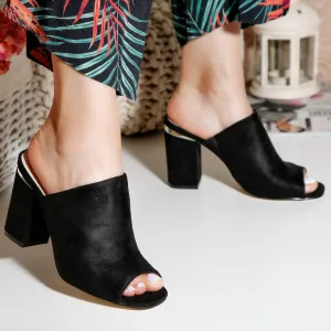 Papuci dama cu toc Hana - Black