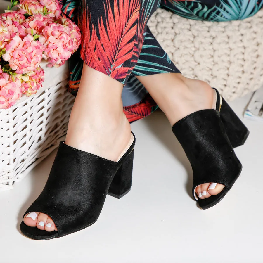 Papuci dama cu toc Hana - Black