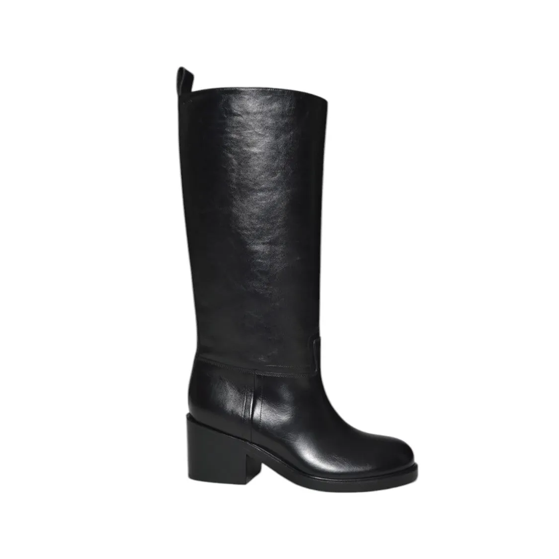 Peggy High Boots In Black Leather