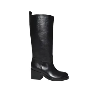 Peggy High Boots In Black Leather