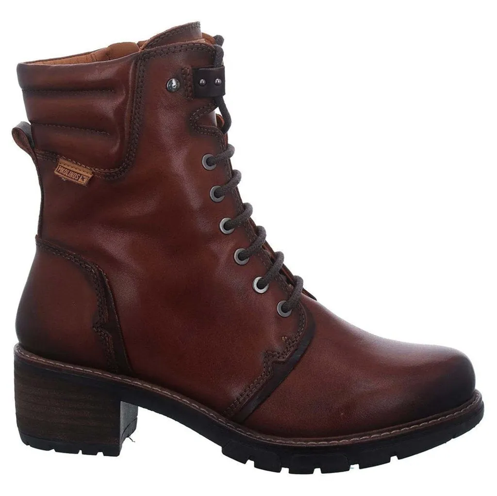 Pikolinos San Sebastia Calfskin Leather Women's Stack Heeled Ankle Boots