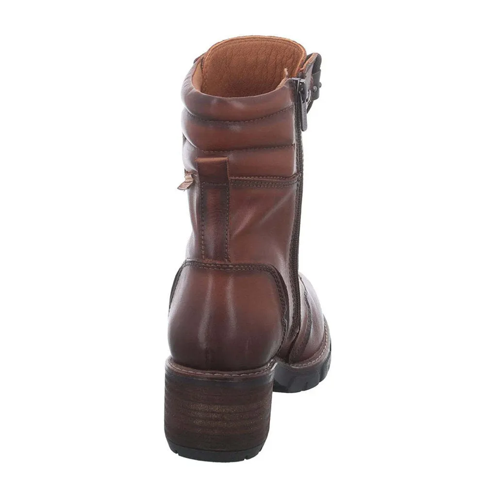Pikolinos San Sebastia Calfskin Leather Women's Stack Heeled Ankle Boots