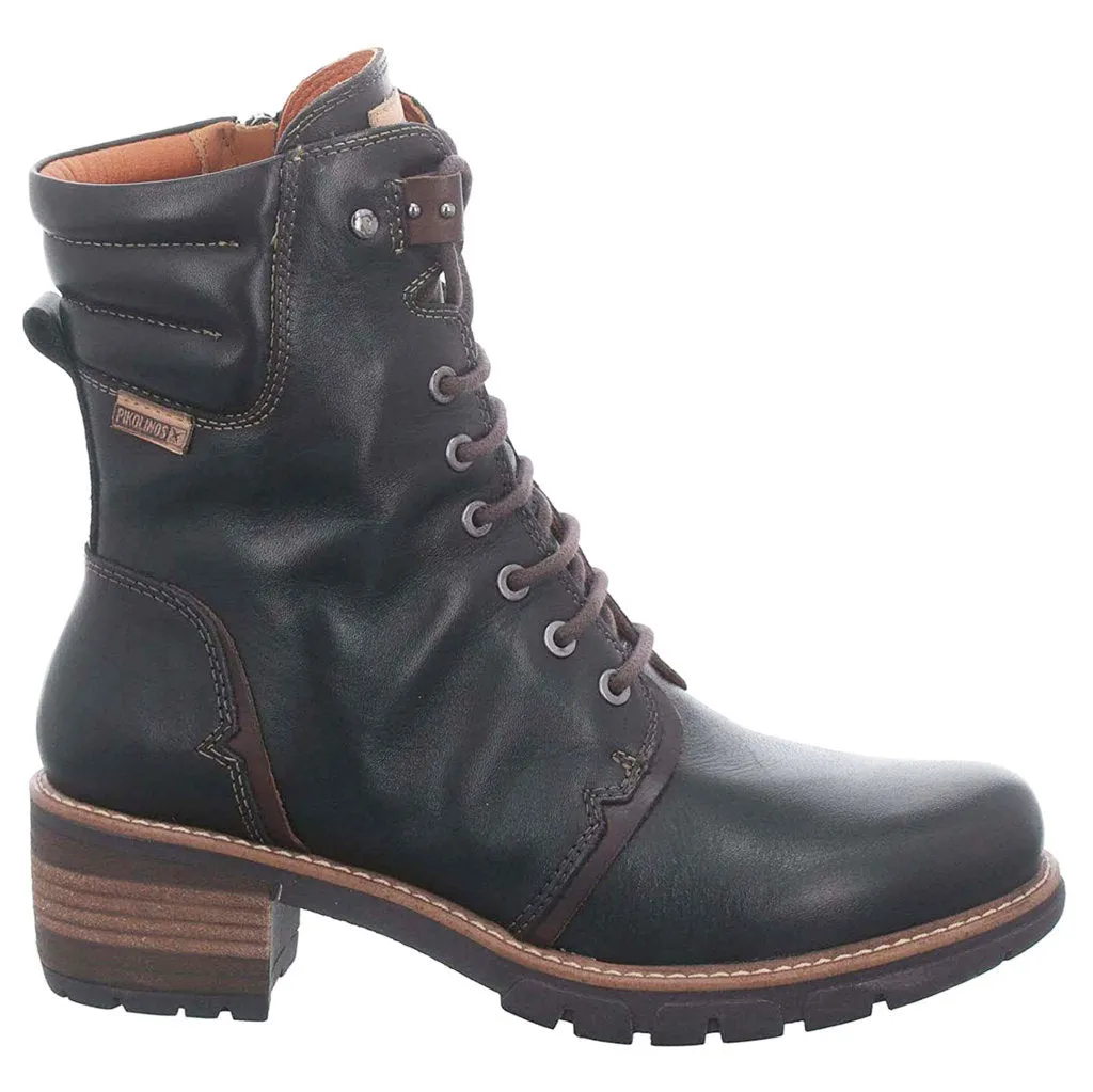 Pikolinos San Sebastia Calfskin Leather Women's Stack Heeled Ankle Boots