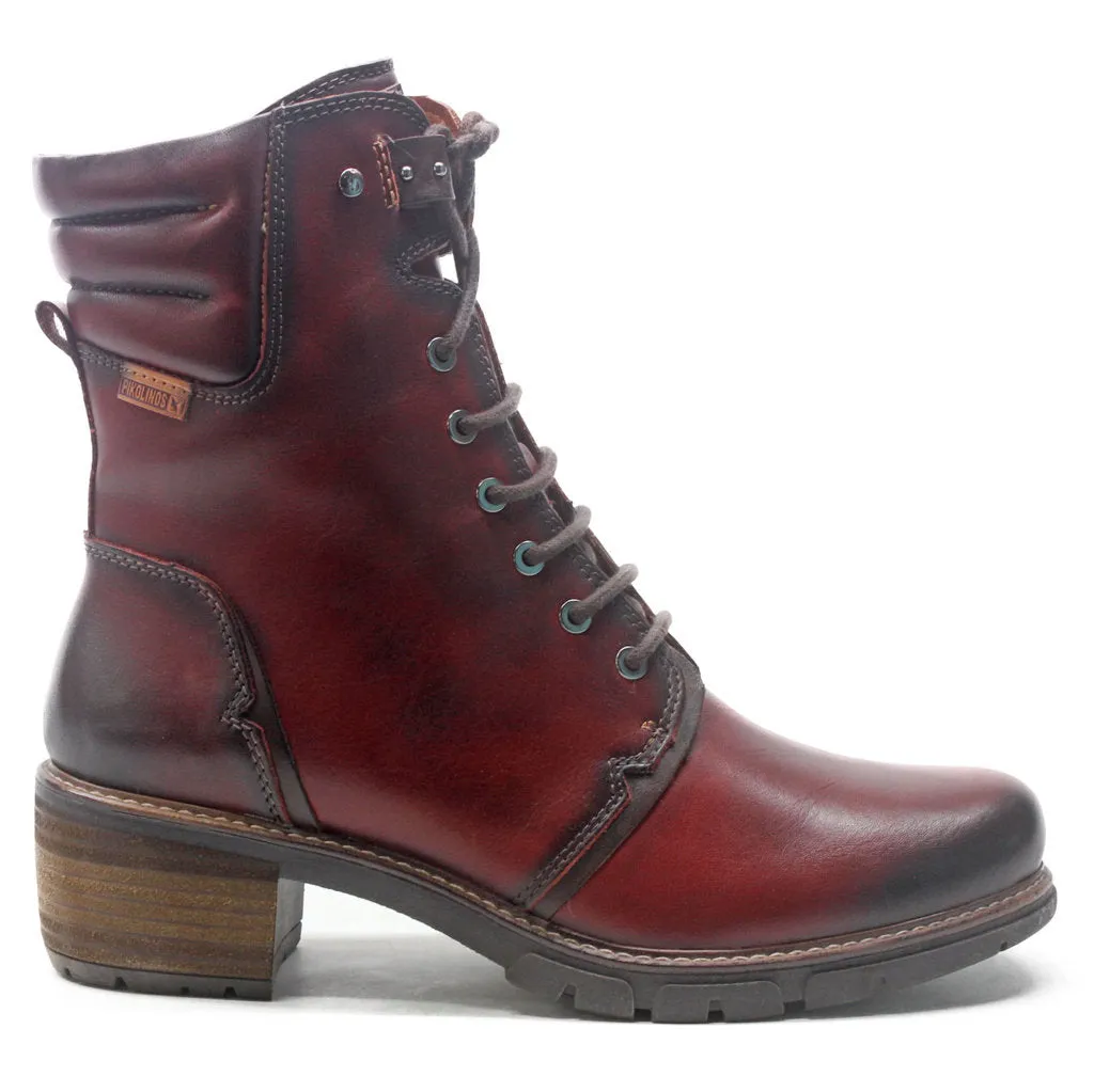 Pikolinos San Sebastia Calfskin Leather Women's Stack Heeled Ankle Boots